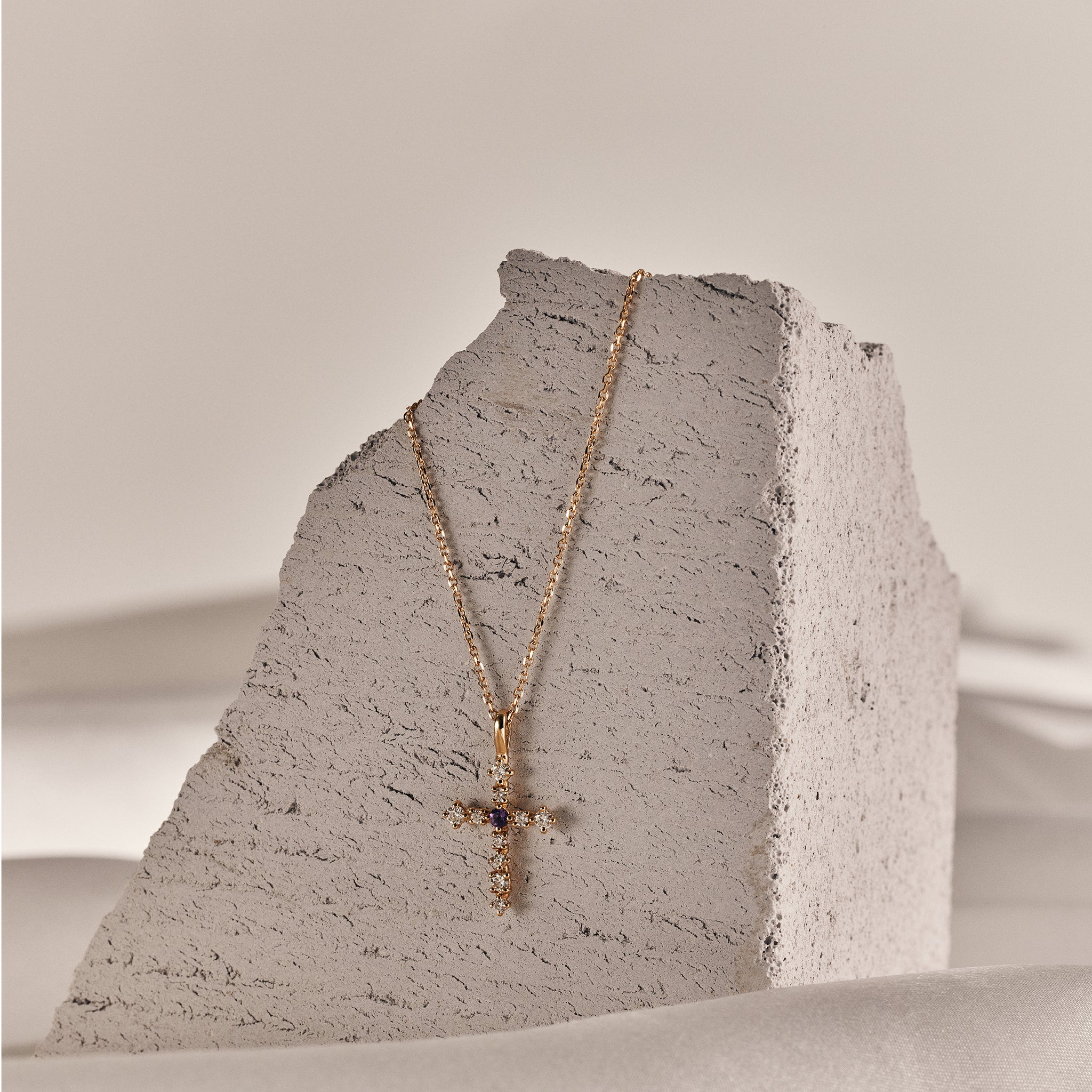 Diamond cross Necklace - 14K/ 18K Gold