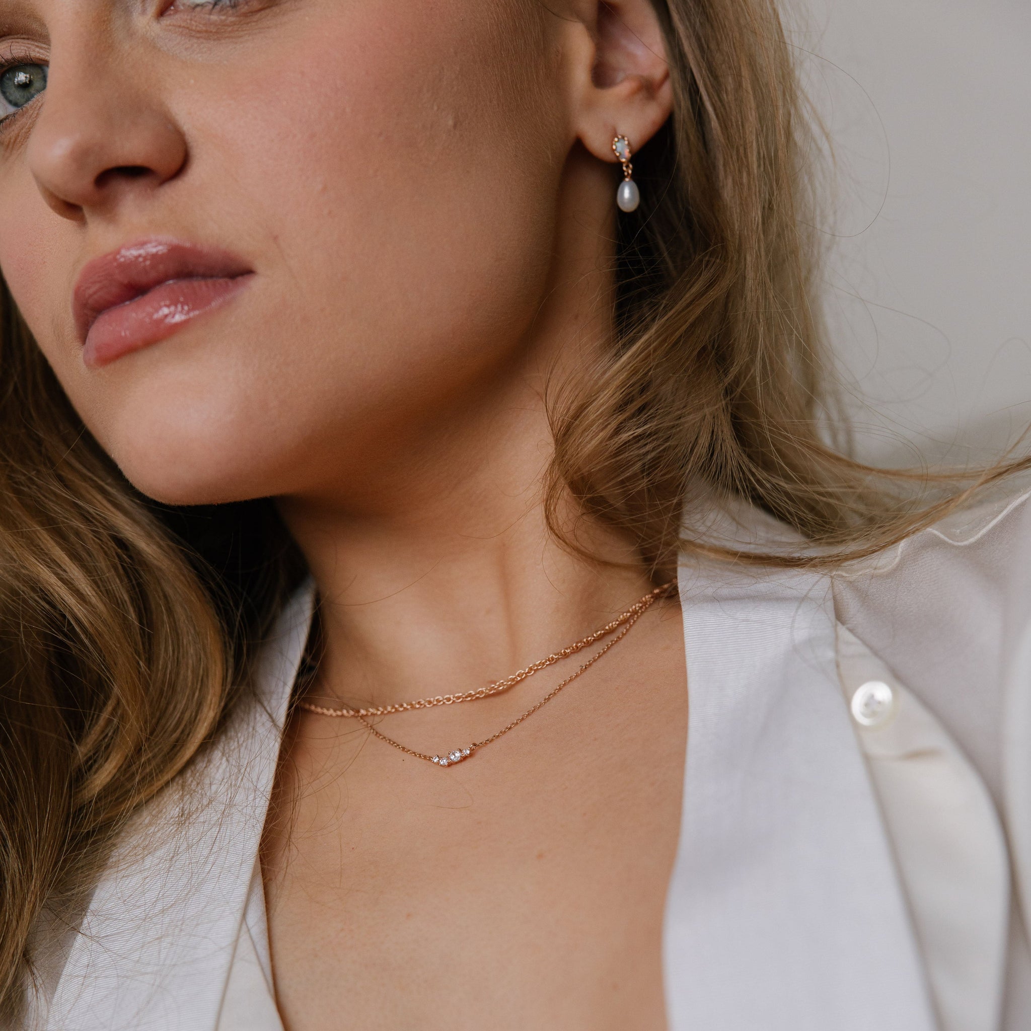 Diamond cluster Necklace - 14K/ 18K Gold