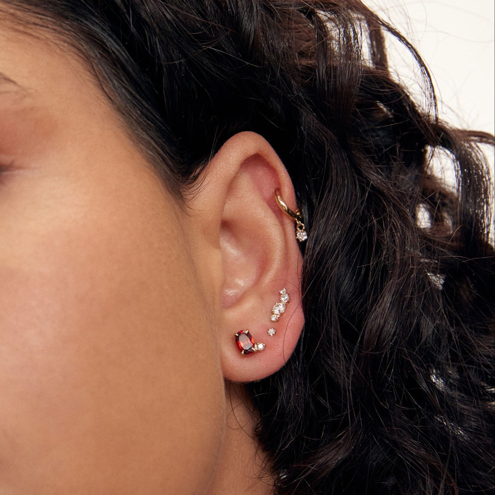 Stardust sleeper Earring (single) - 14K/ 18K Gold