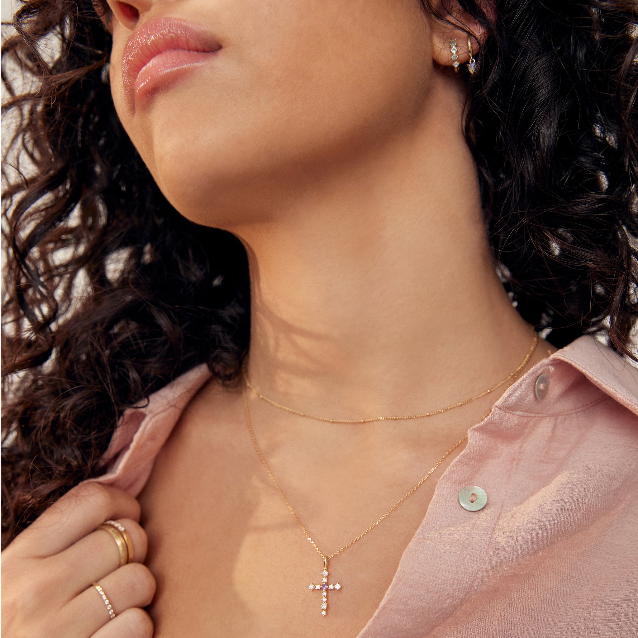 Shiny sleeper Earring (single) - 14K/ 18K Gold