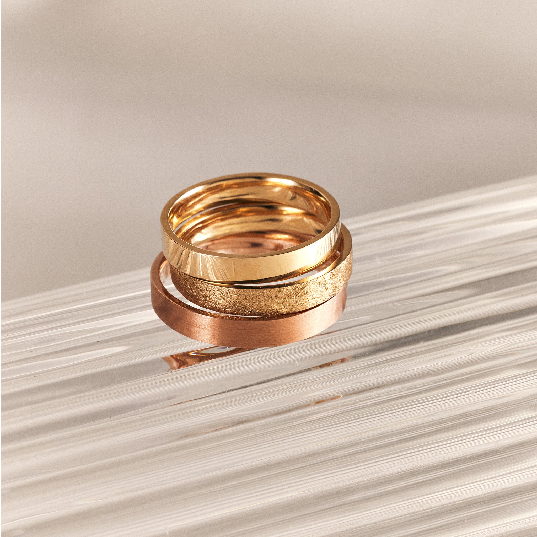 Flat wedding band Ring (Bold/ 3.5mm width)- 14K/ 18K Gold