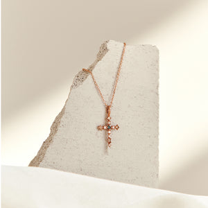 Diamond cross Necklace - 14K/ 18K Gold