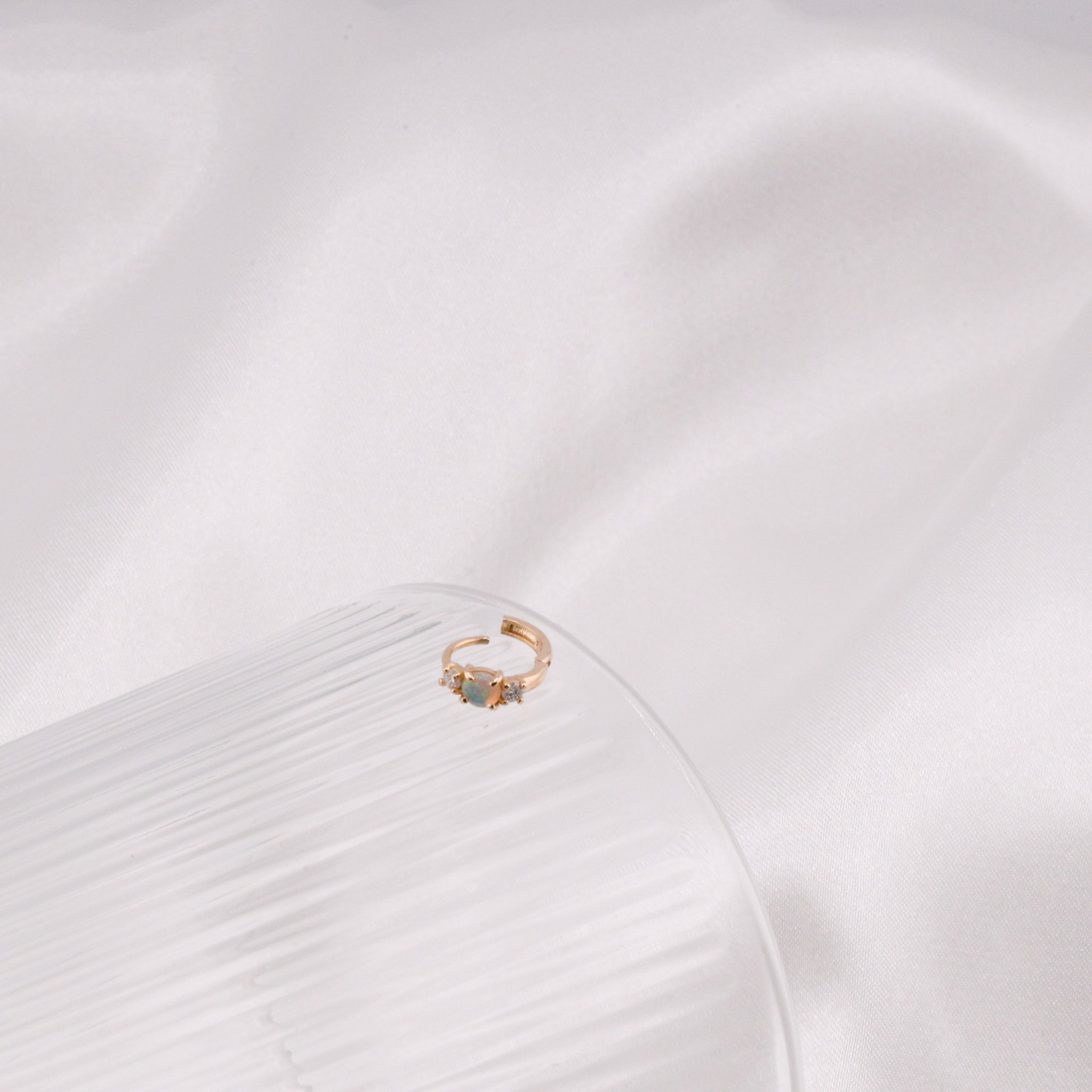 Mermaid opal sleeper Earring (solid opal / single) - 14K/ 18K Gold