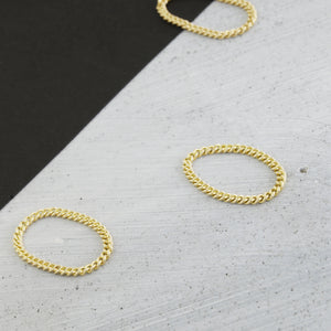 Curve Chain Ring (Bold) - 14K/ 18K Gold