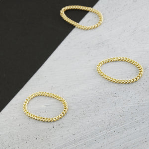 Curve Chain Ring (Bold) - 14K/ 18K Gold