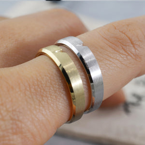 Single bevelled edge Ring - 14K/ 18K Gold