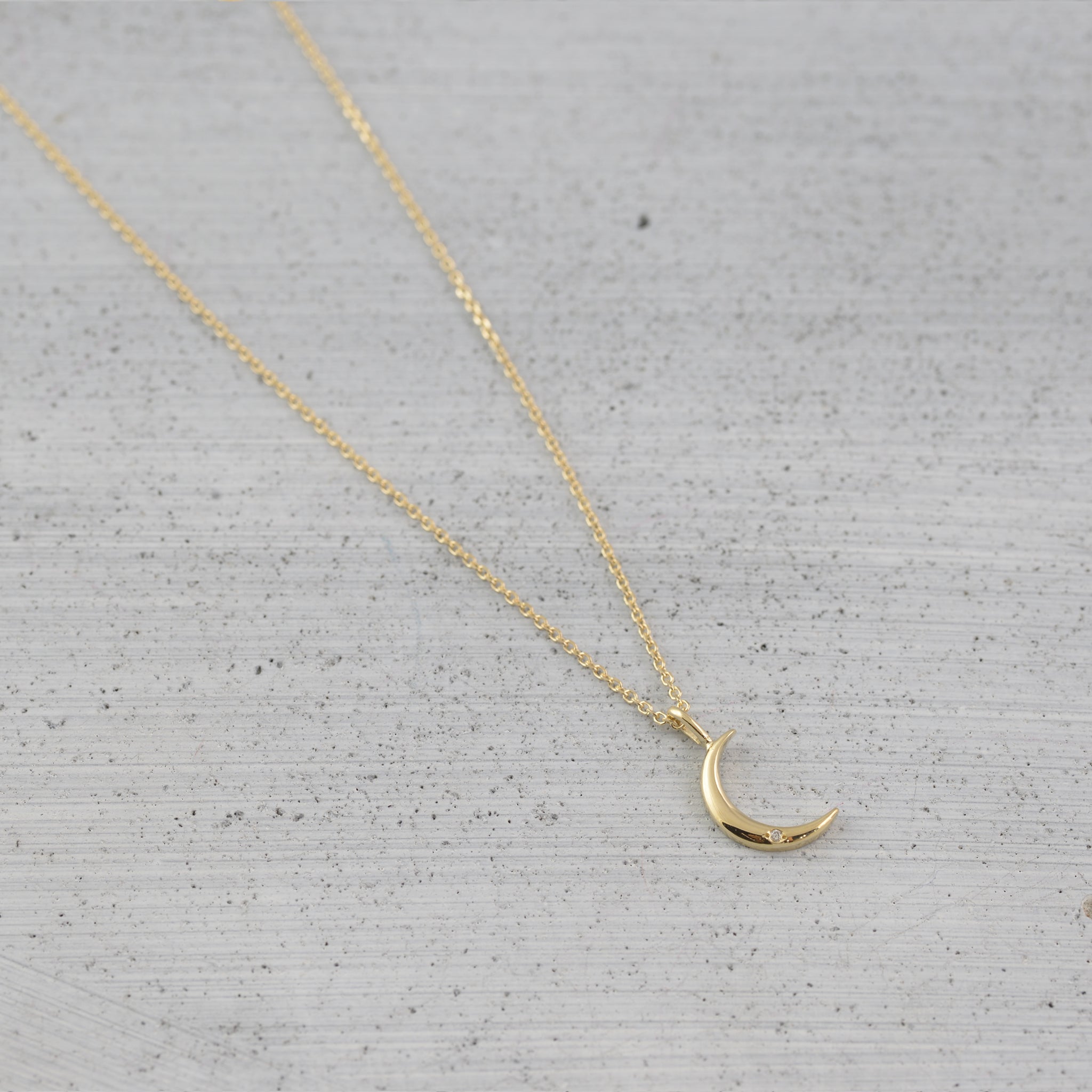 New moon Necklace - 14K/ 18K Gold
