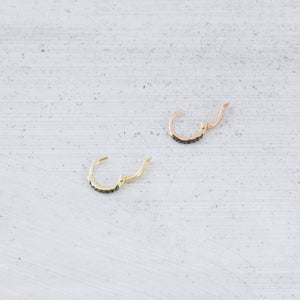 Line pave sleeper Earring (single) - 14K/ 18K Gold