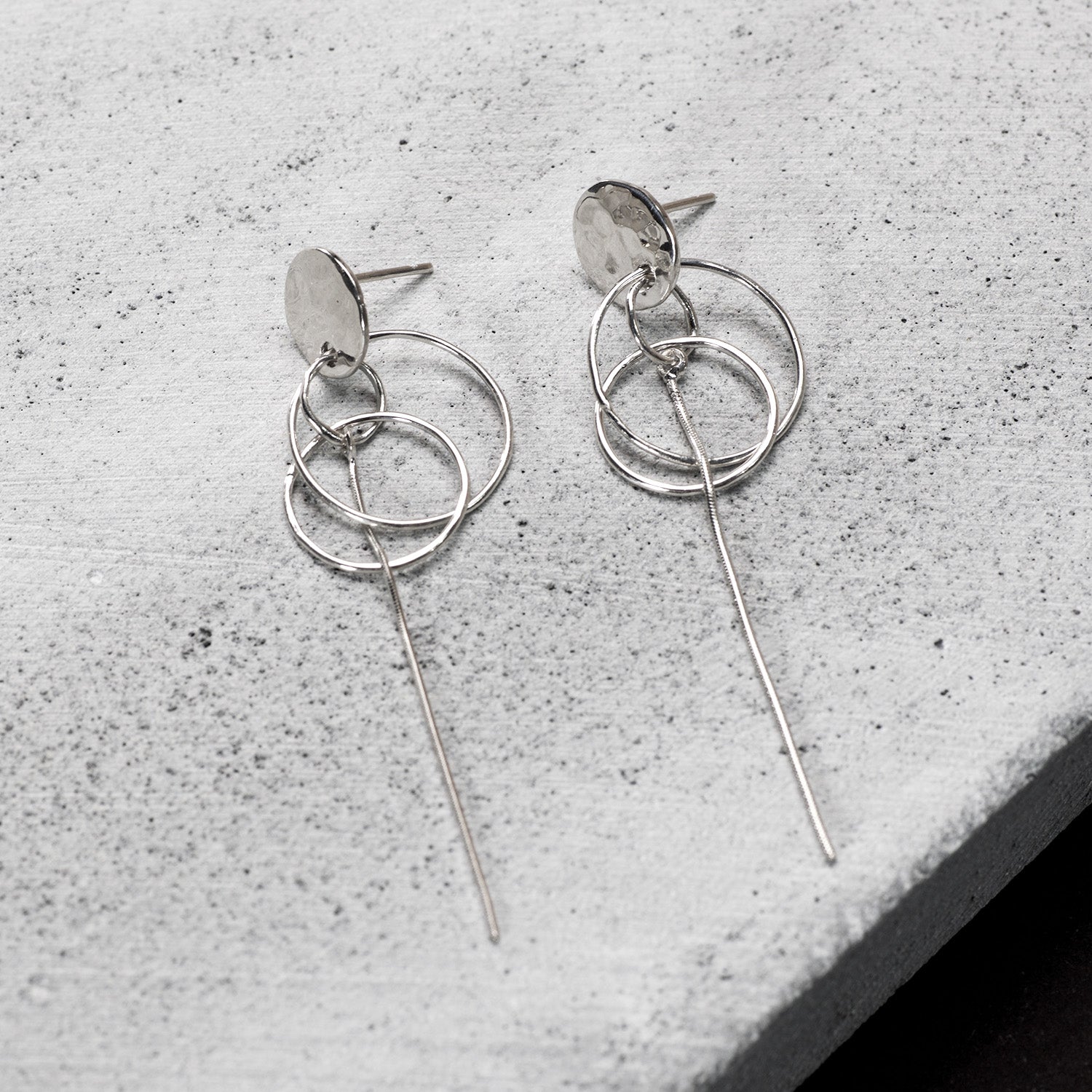 Little planet drop Earrings Silver – Her Banana - Main Image