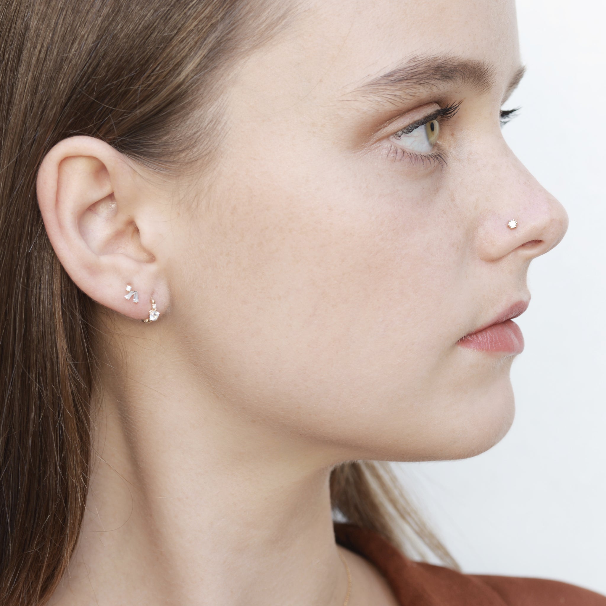 Tapered sector Piercing (small/ single) - 14K/ 18K Gold