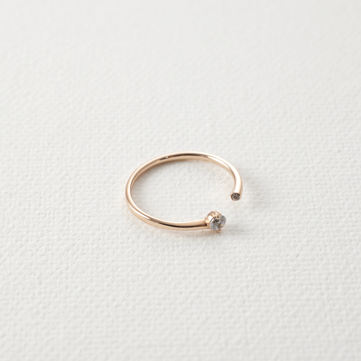 Elegance open stone Ring 14K 18K Gold Her Banana