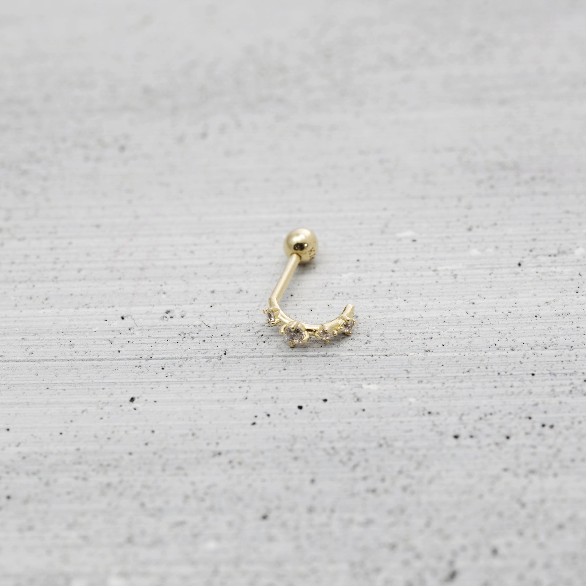 Four stone hoop Piercing (single) - 14K/ 18K Gold
