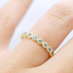 Natural stone all around Ring - 14K/ 18K Gold