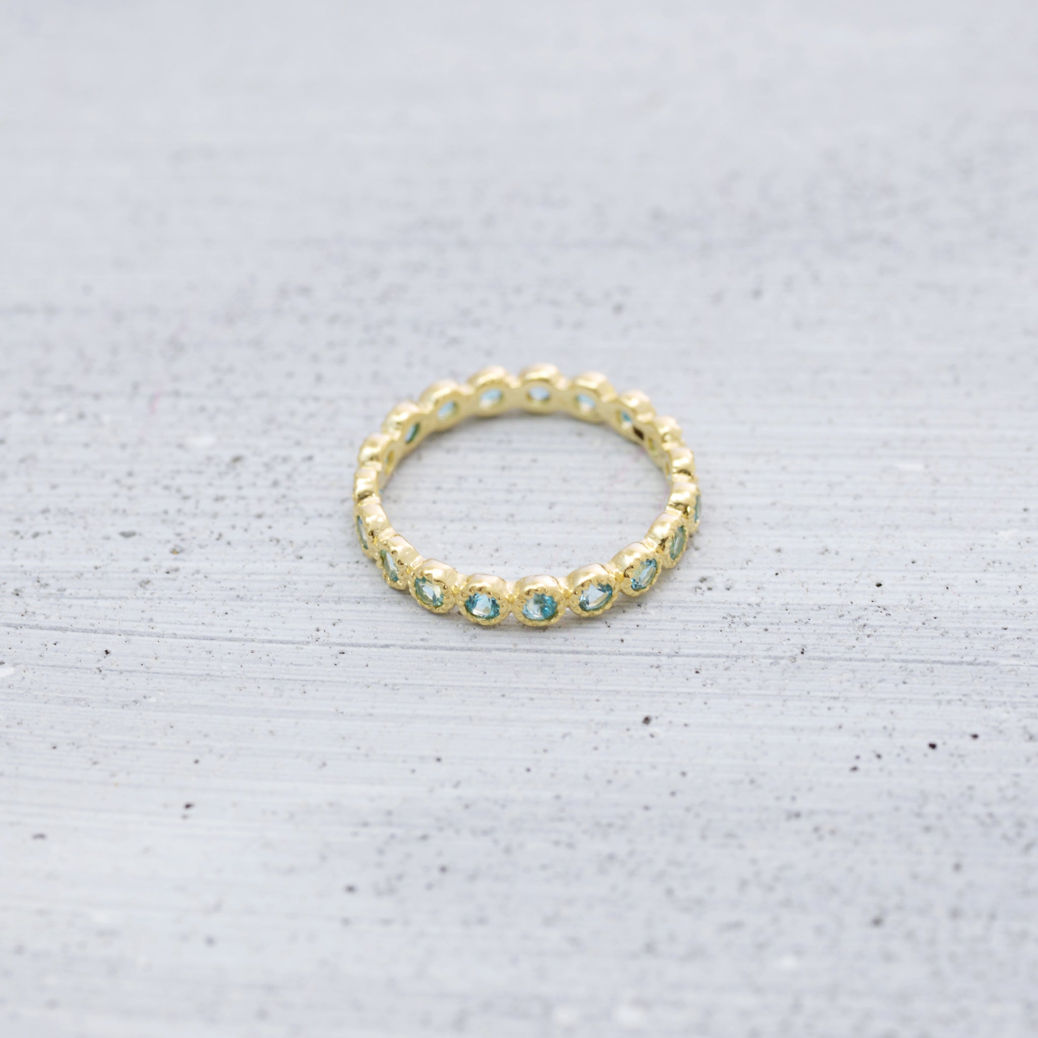 Natural stone all around Ring - 14K/ 18K Gold