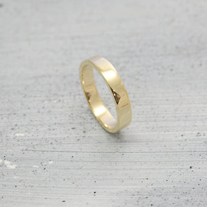 Flat wedding band Ring (medium/ 3.3mm) - 14K/ 18K Gold