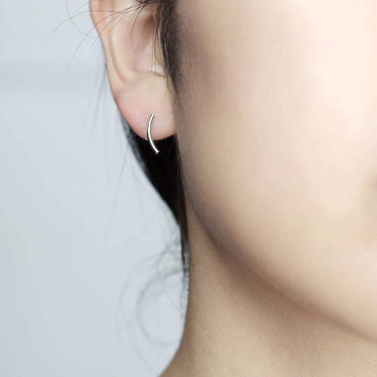 Small silver bar earrings 2025